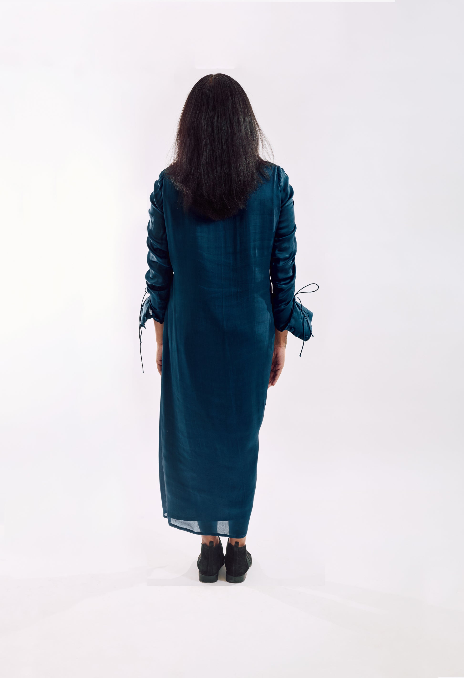 Blue Draped_Sequin_Dress back