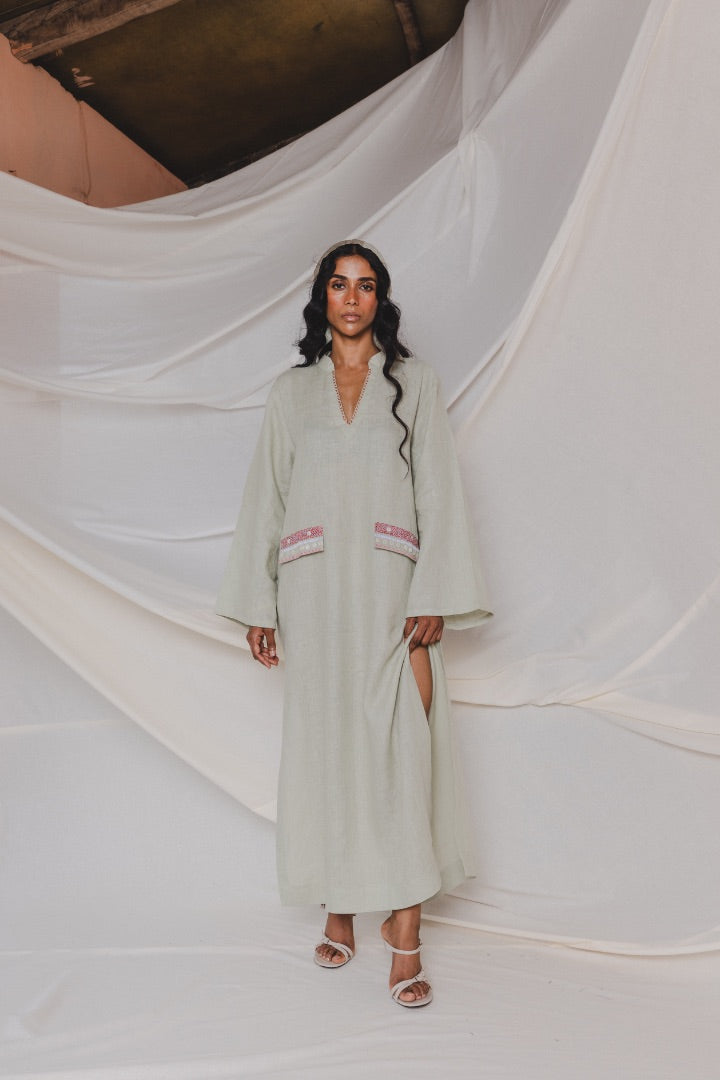 Linen Embroidered Kaftan