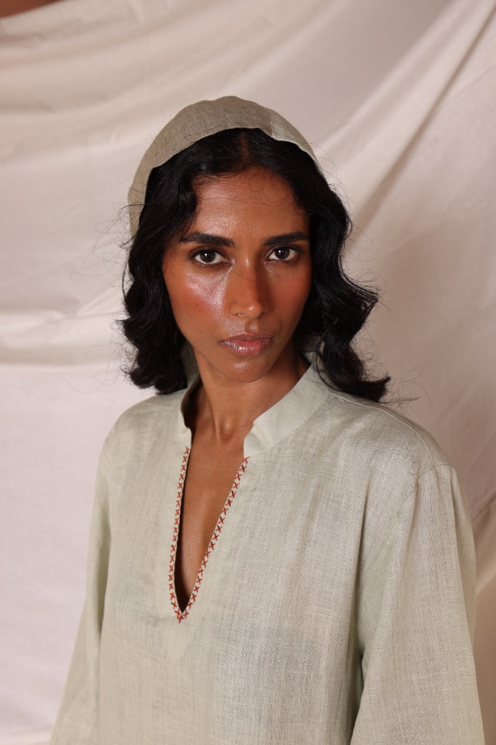 Linen Embroidered Kaftan