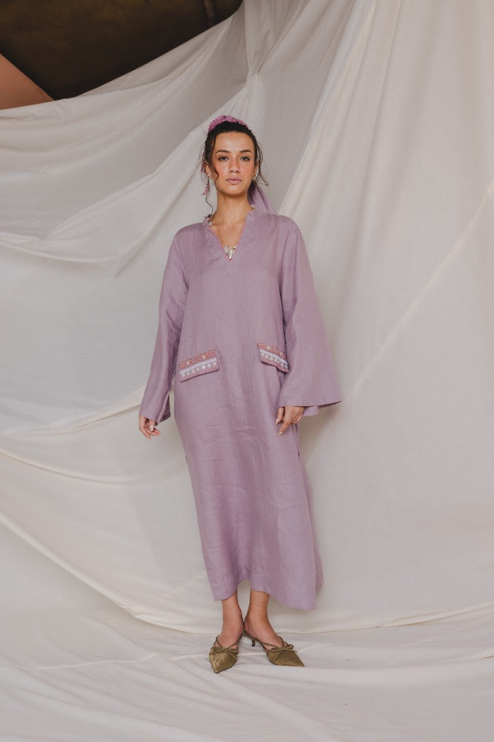 Linen Embroidered Kaftan