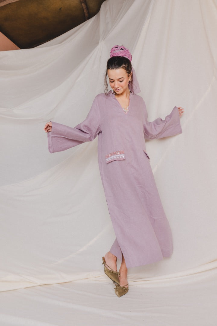 Linen Embroidered Kaftan