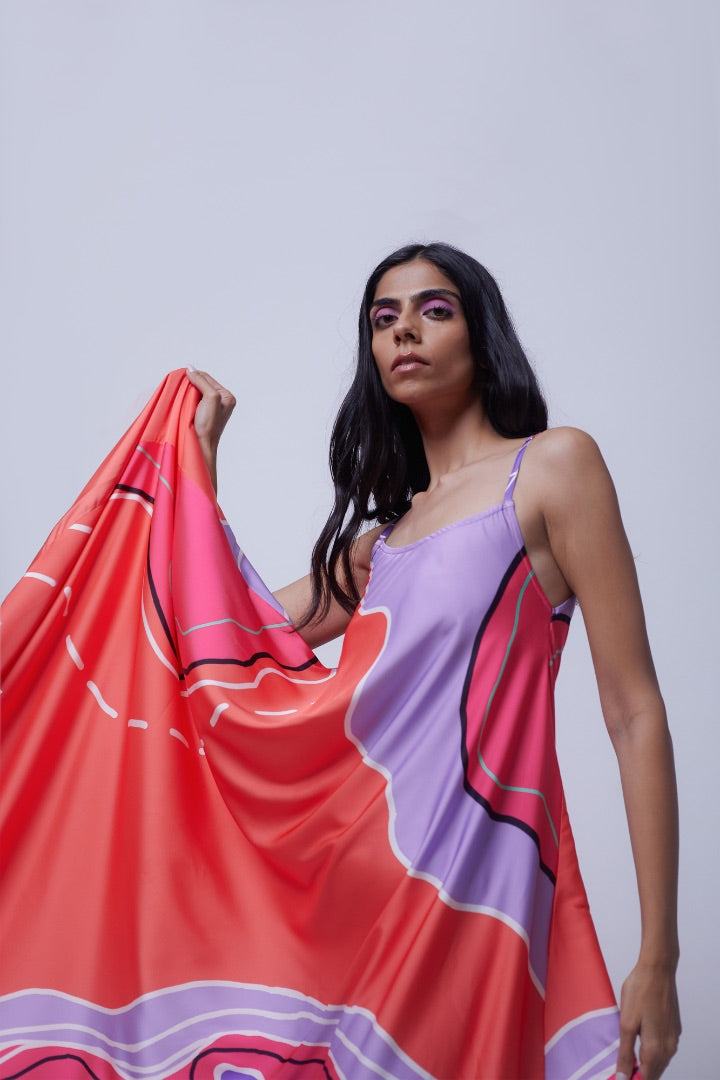 digital print | maxi Dress | satin | summer dress