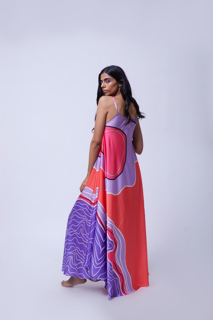 digital print | maxi Dress | satin | summer dress