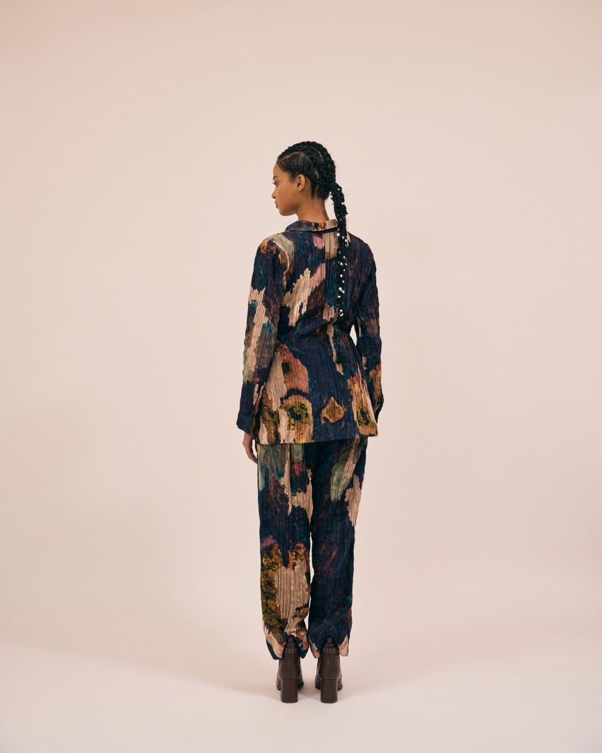 multicoloured co-ord set | silk | printed | modest