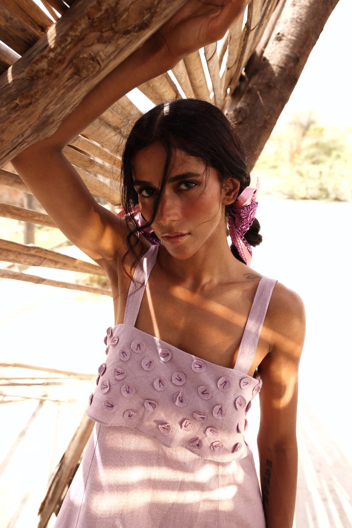 Textured Maxi Dress | Linen | Summer | Lilac