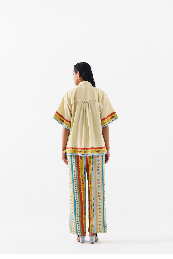 Seashell Shirt & Trousers Co-ord Set \ linen \ multicoloured \ printed