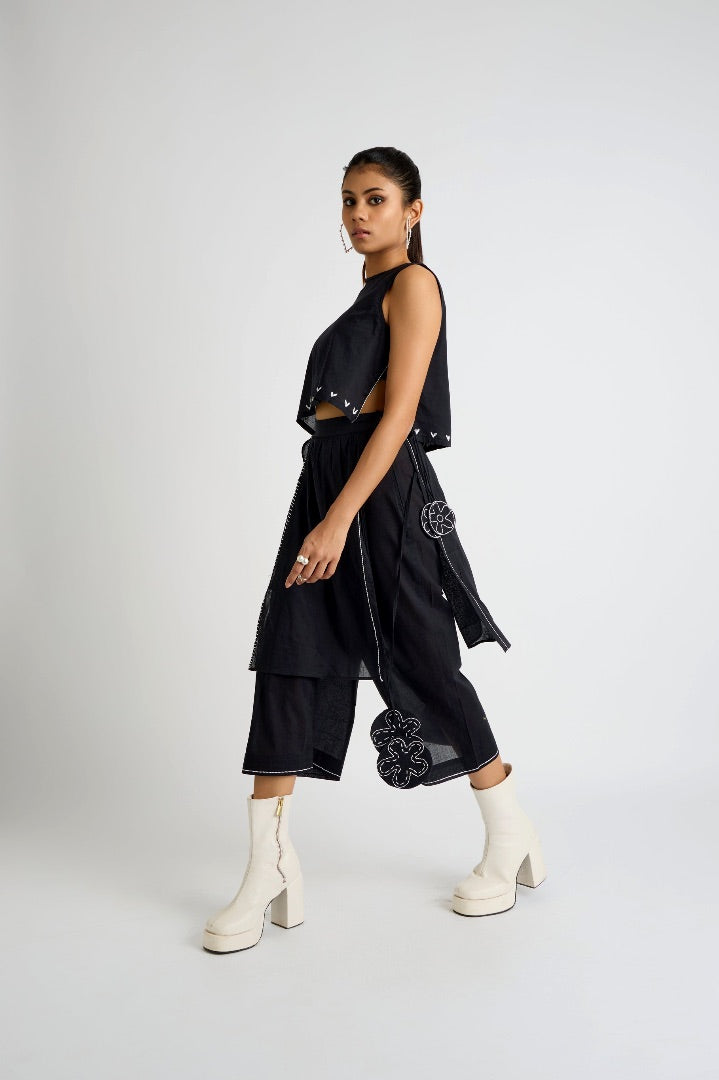 Kala Dil Co-ord Set | mul | embroidery | black