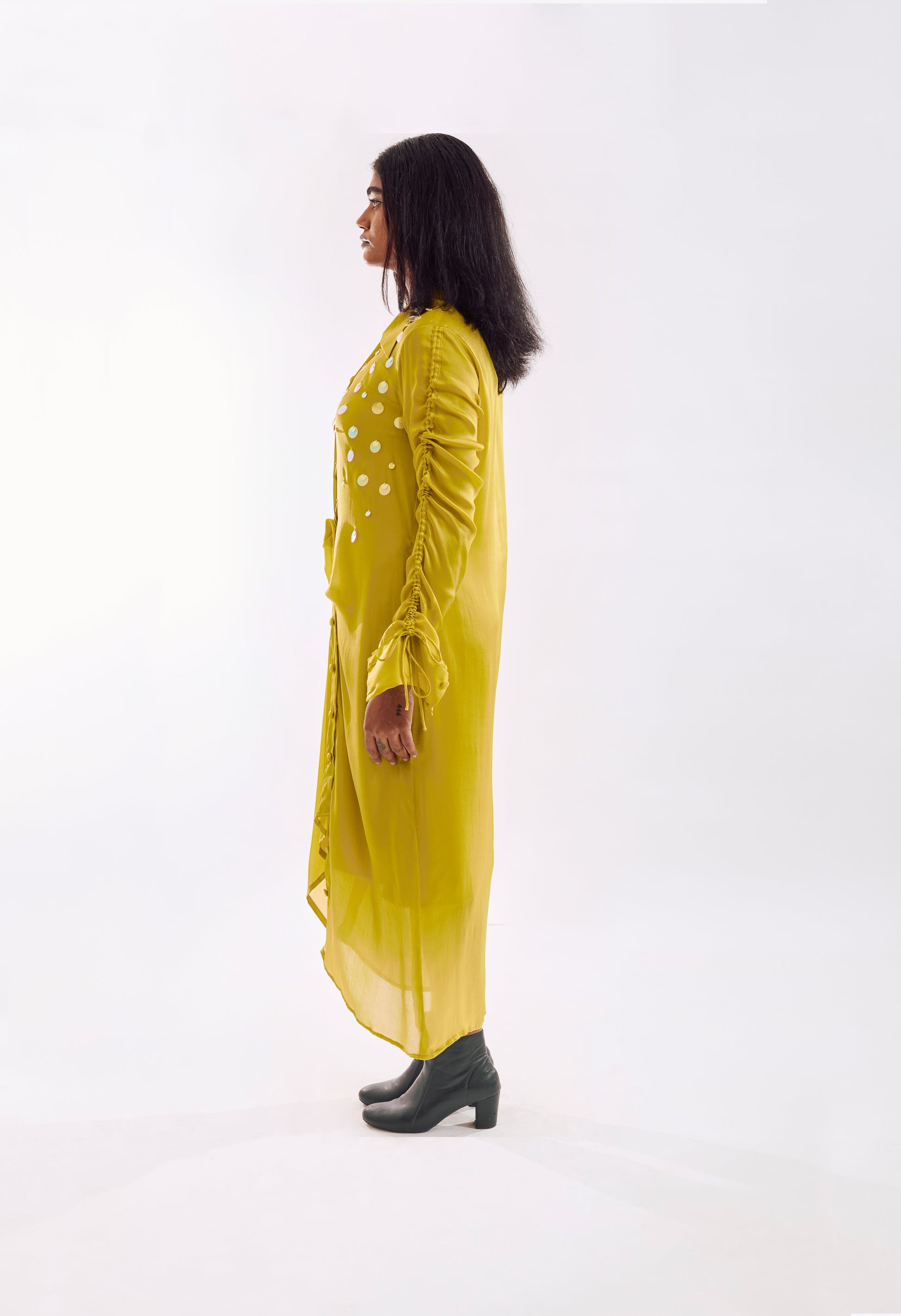 Draped_Sequin_Dress lime_yellow
