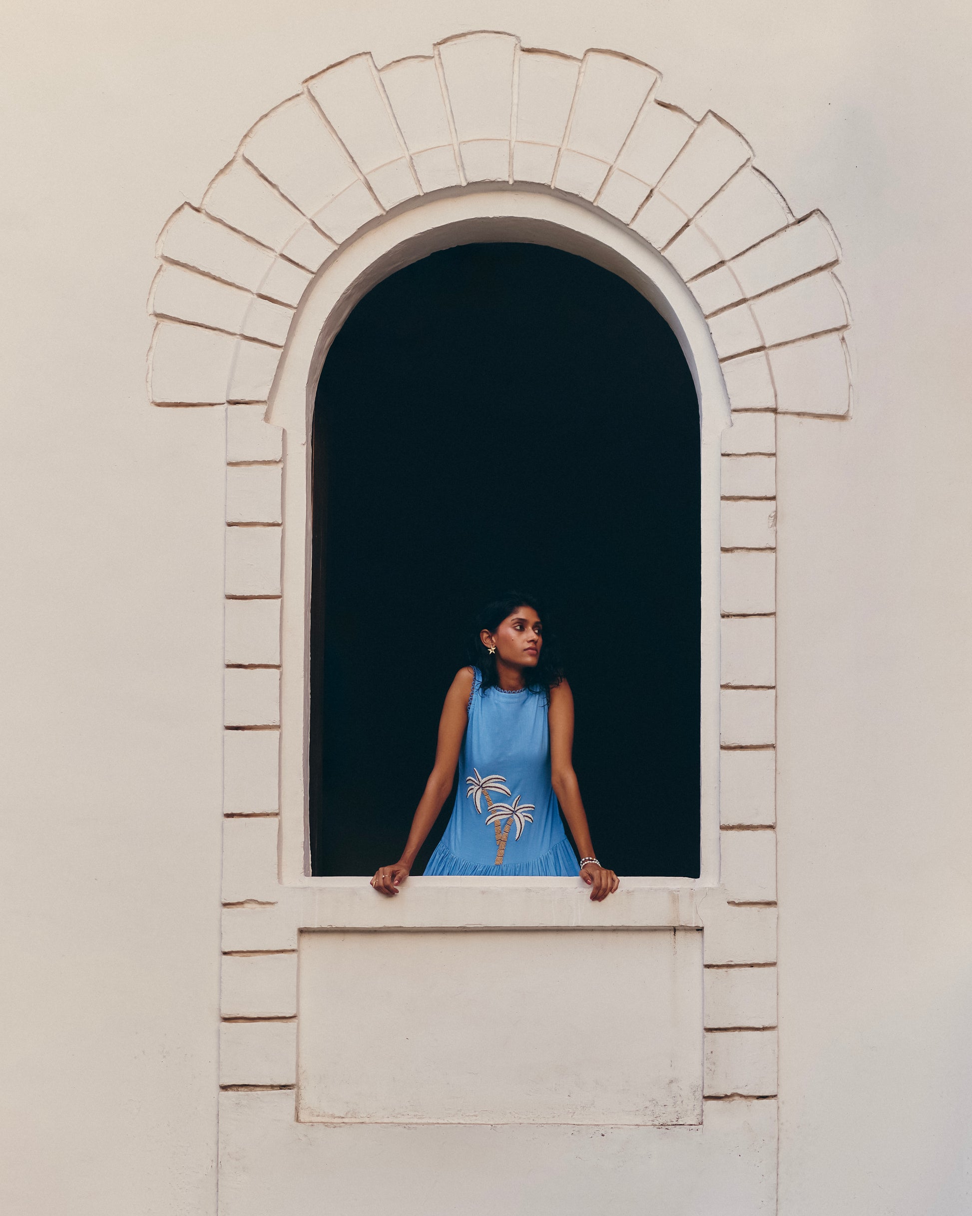 Blue Printed Long Dress | cotton | summer | spring | travel | resort