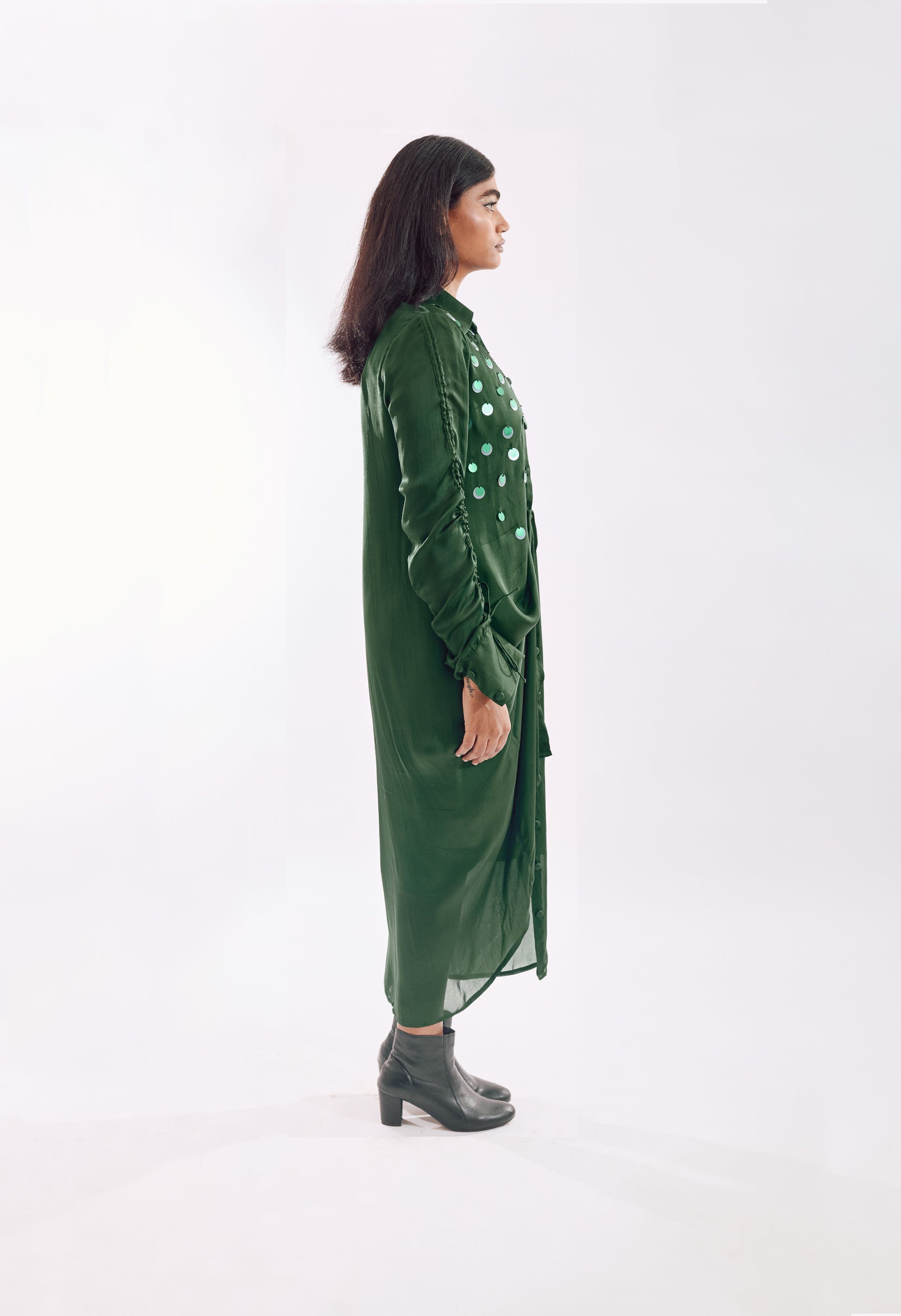 Green Draped_Sequin_Dress side