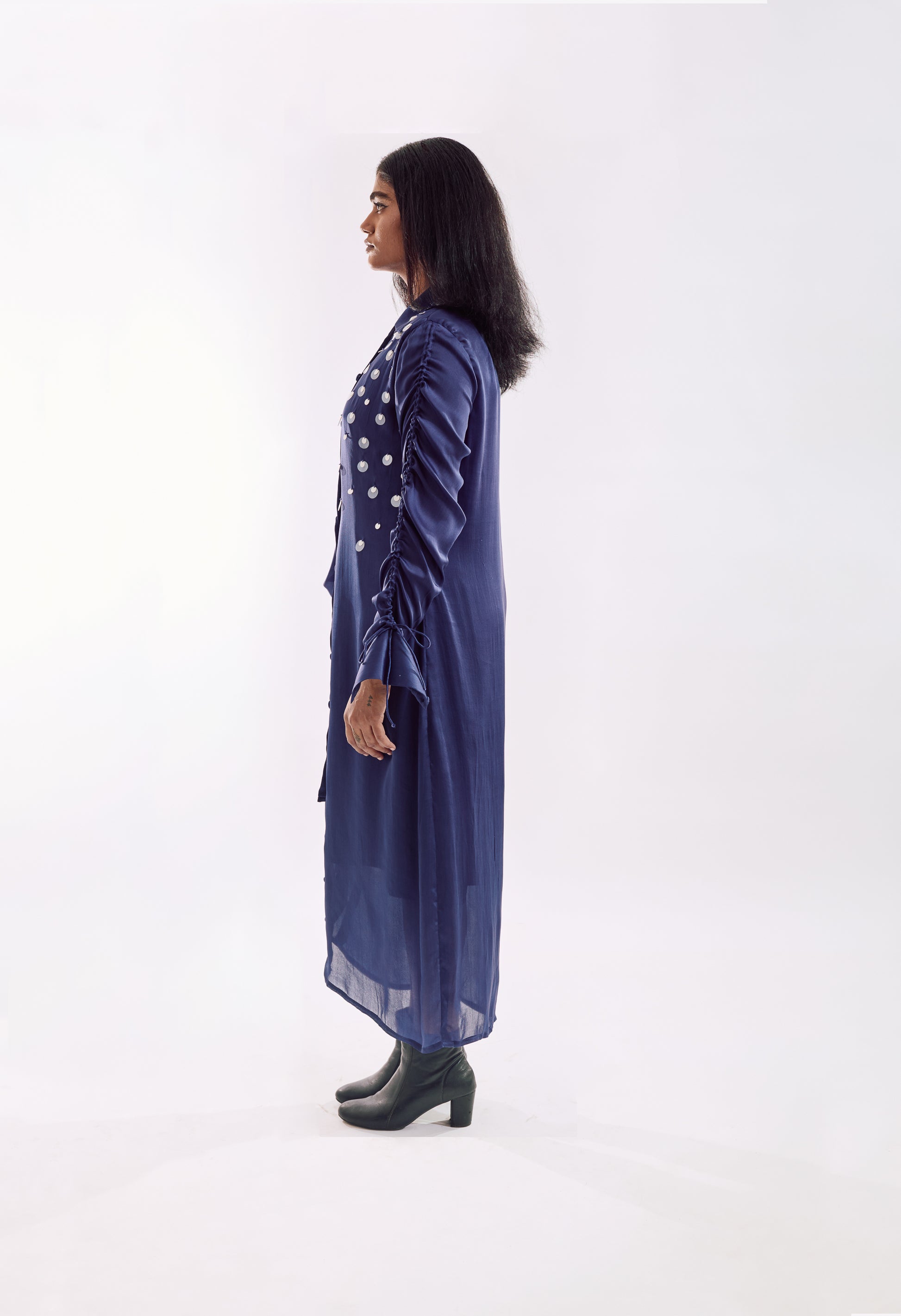 Indigo Draped_Sequin_Dress