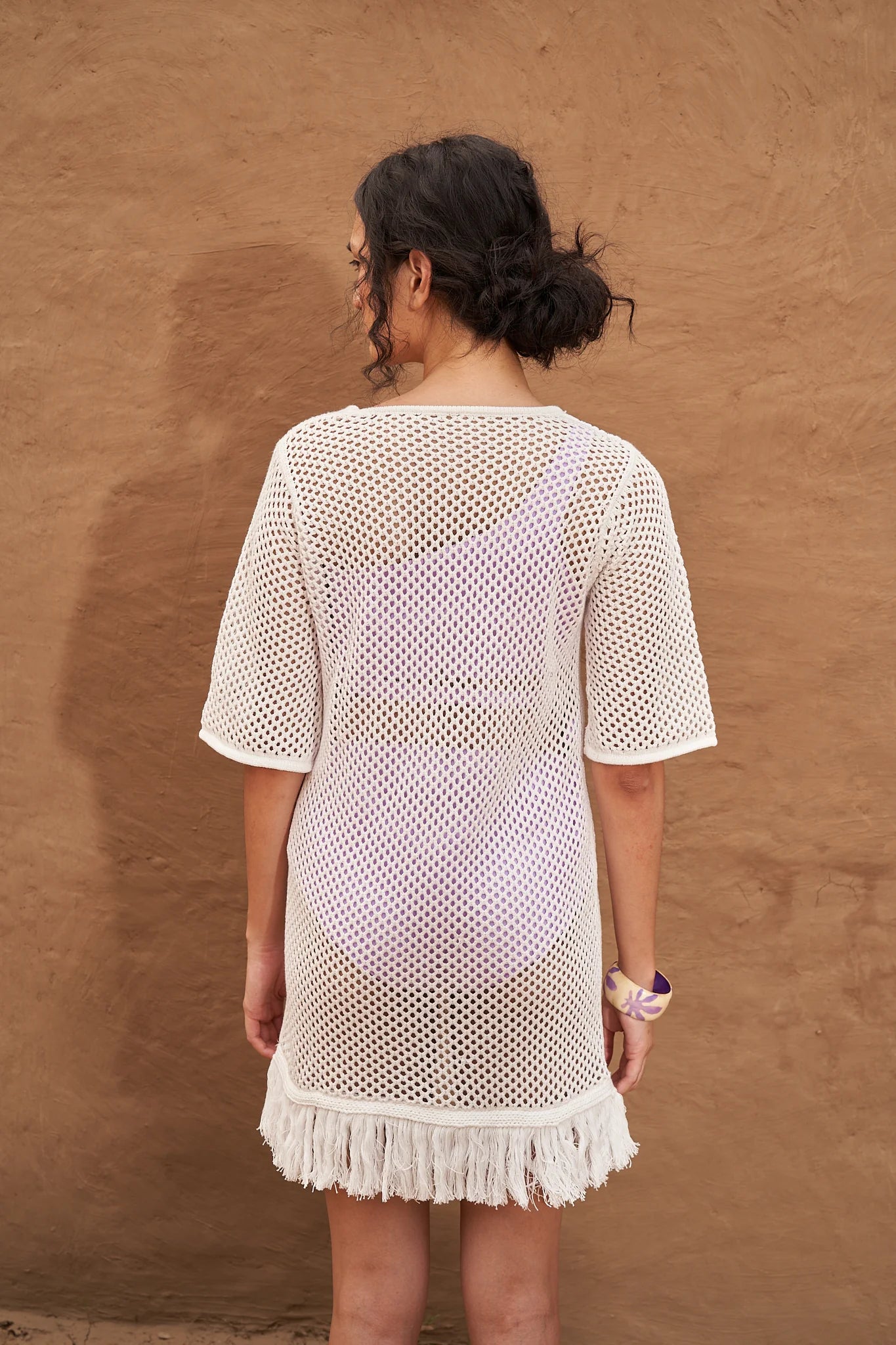 knit dress | white | beach coverall | mini dress