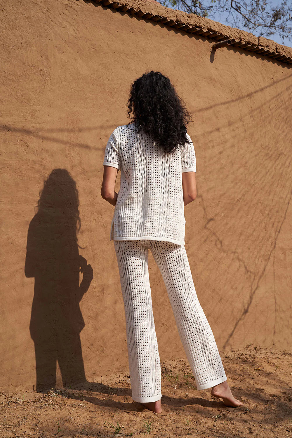 knitted coord set | white | cotton \ summer wear