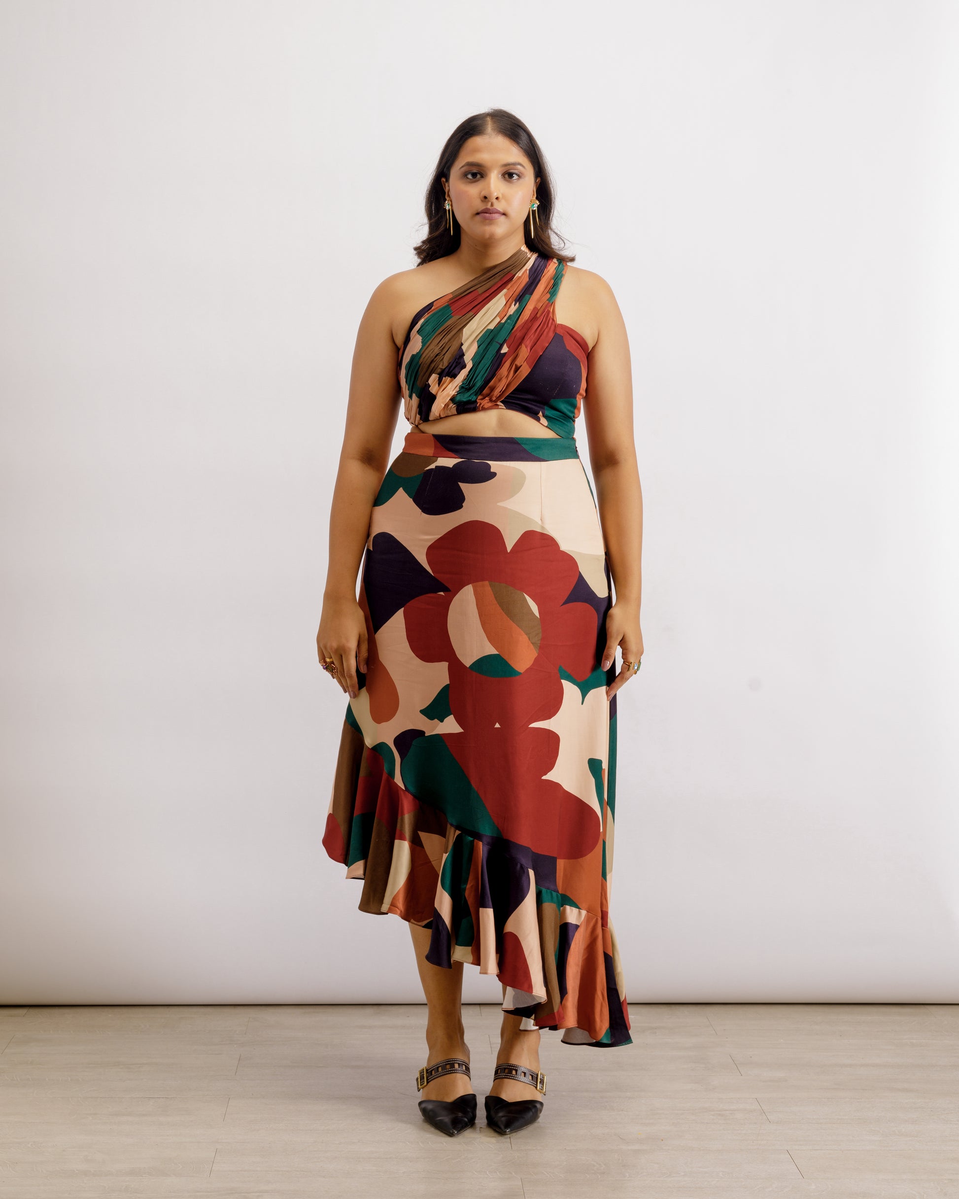 One Shoulder Asymmetrical Skirts | Ruby Skirt Co-ord | PAIVE