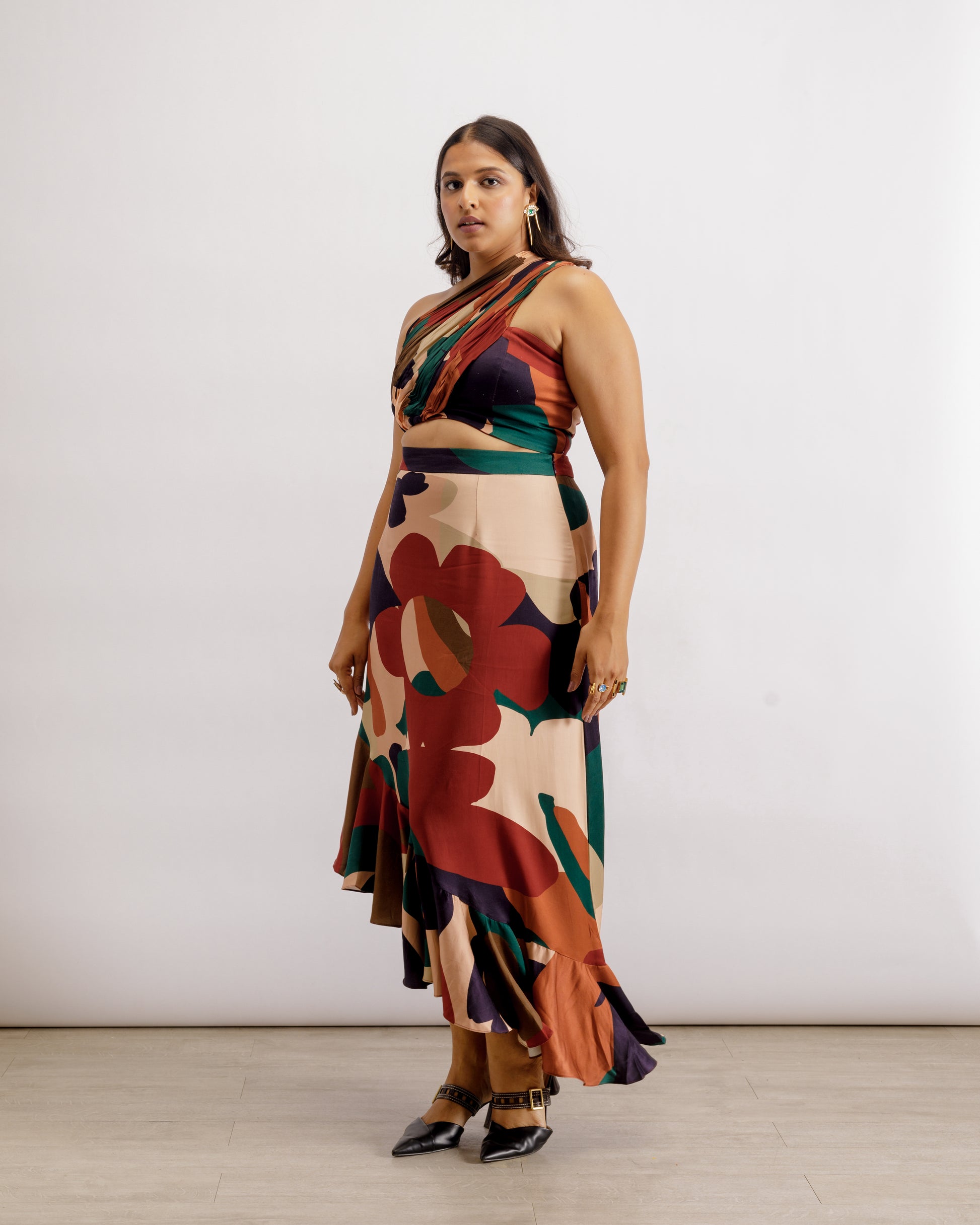 One Shoulder Asymmetrical Skirts | Ruby Skirt Co-ord | PAIVE