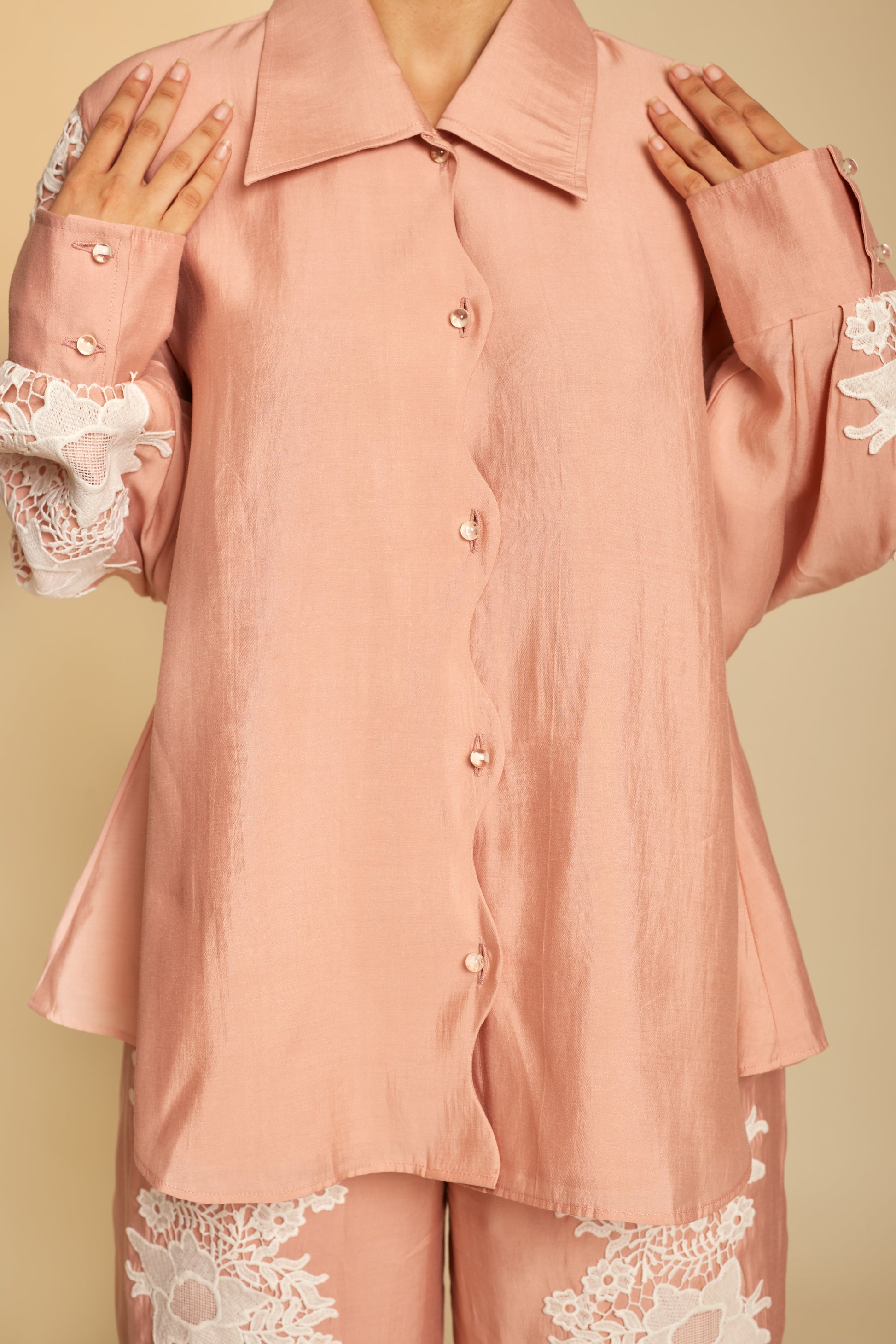 Pink Floral Co-Ord Set close up