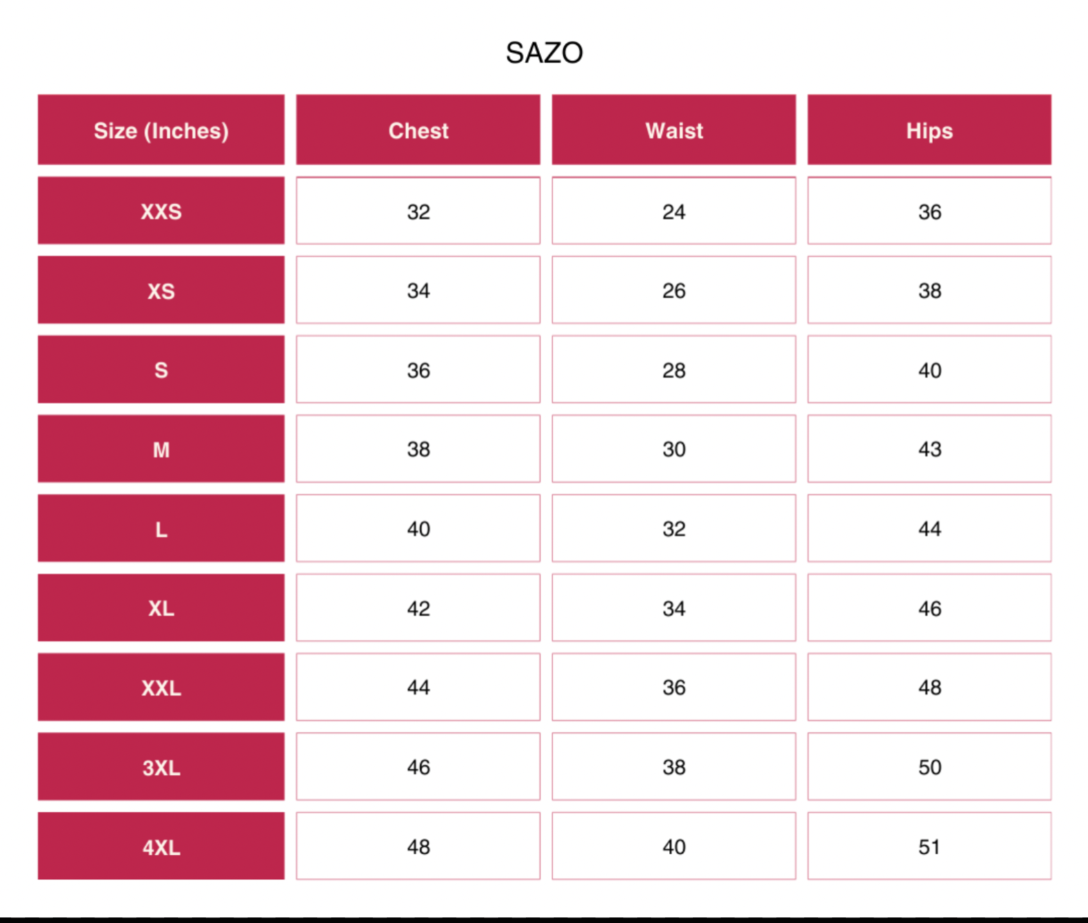 Size Chart