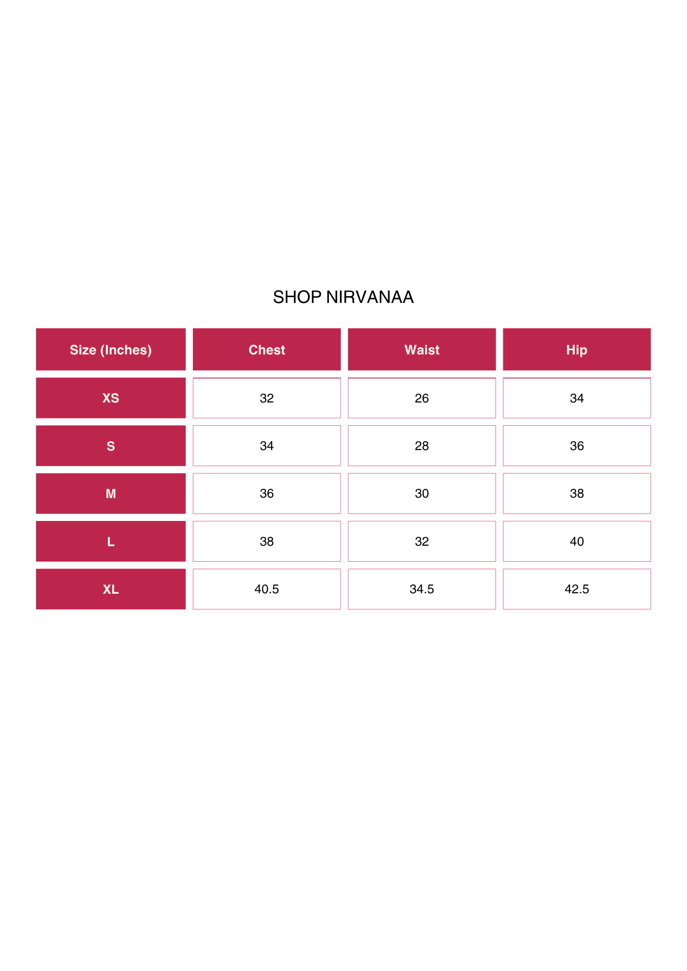 Size Chart