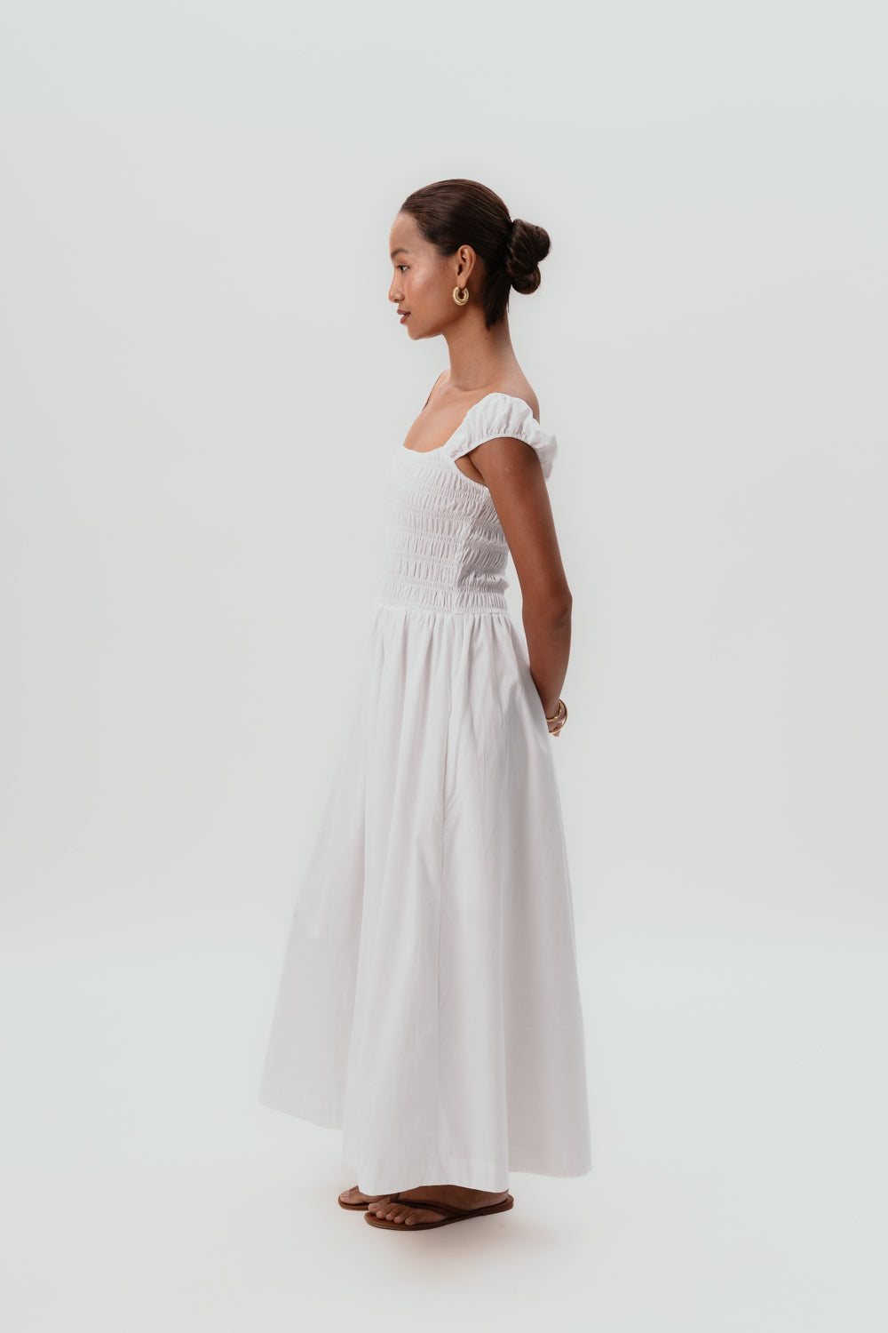 White Maxi Dress | Cotton | Summer Dress | Smocked Detailing