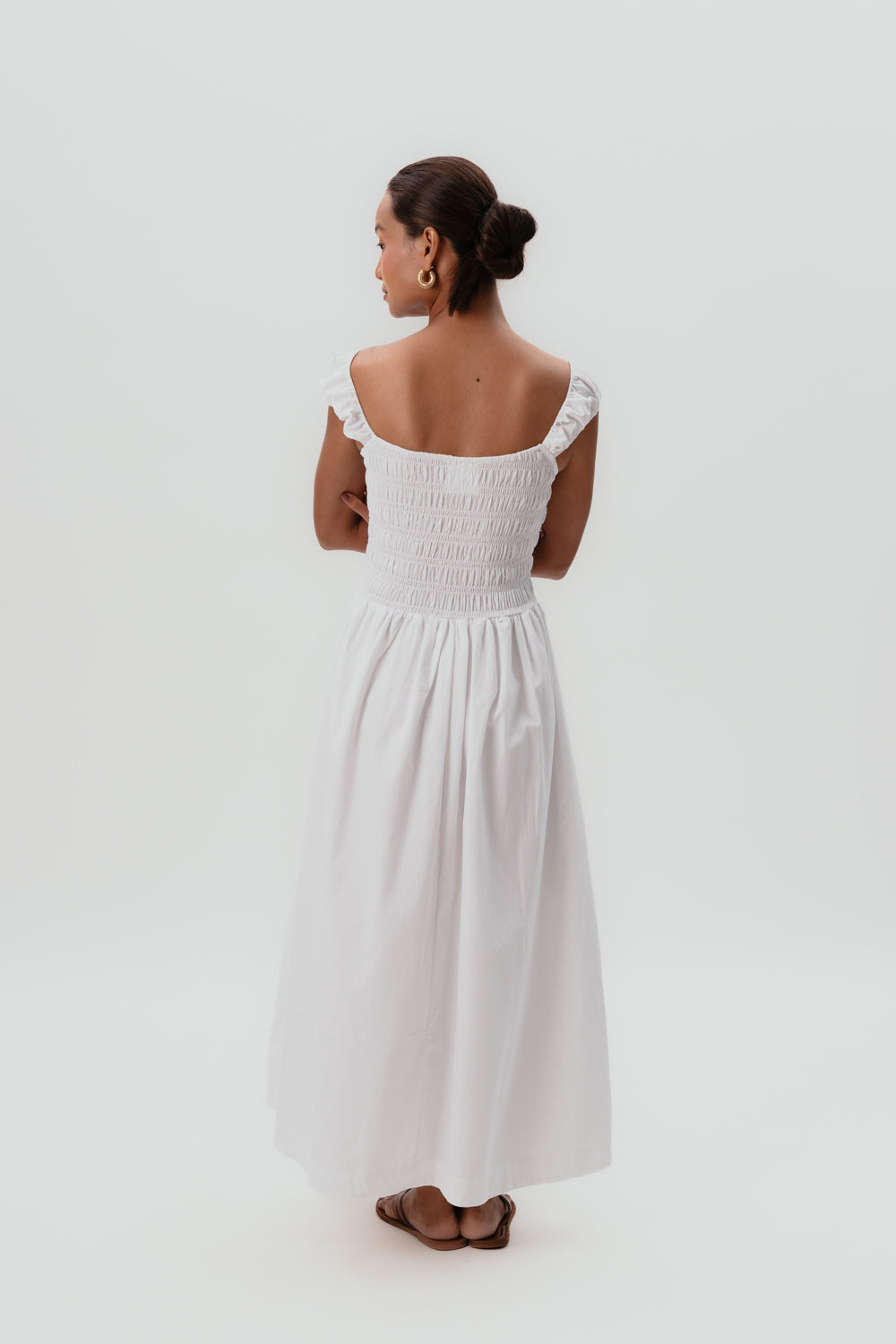 White Maxi Dress | Cotton | Summer Dress | Smocked Detailing