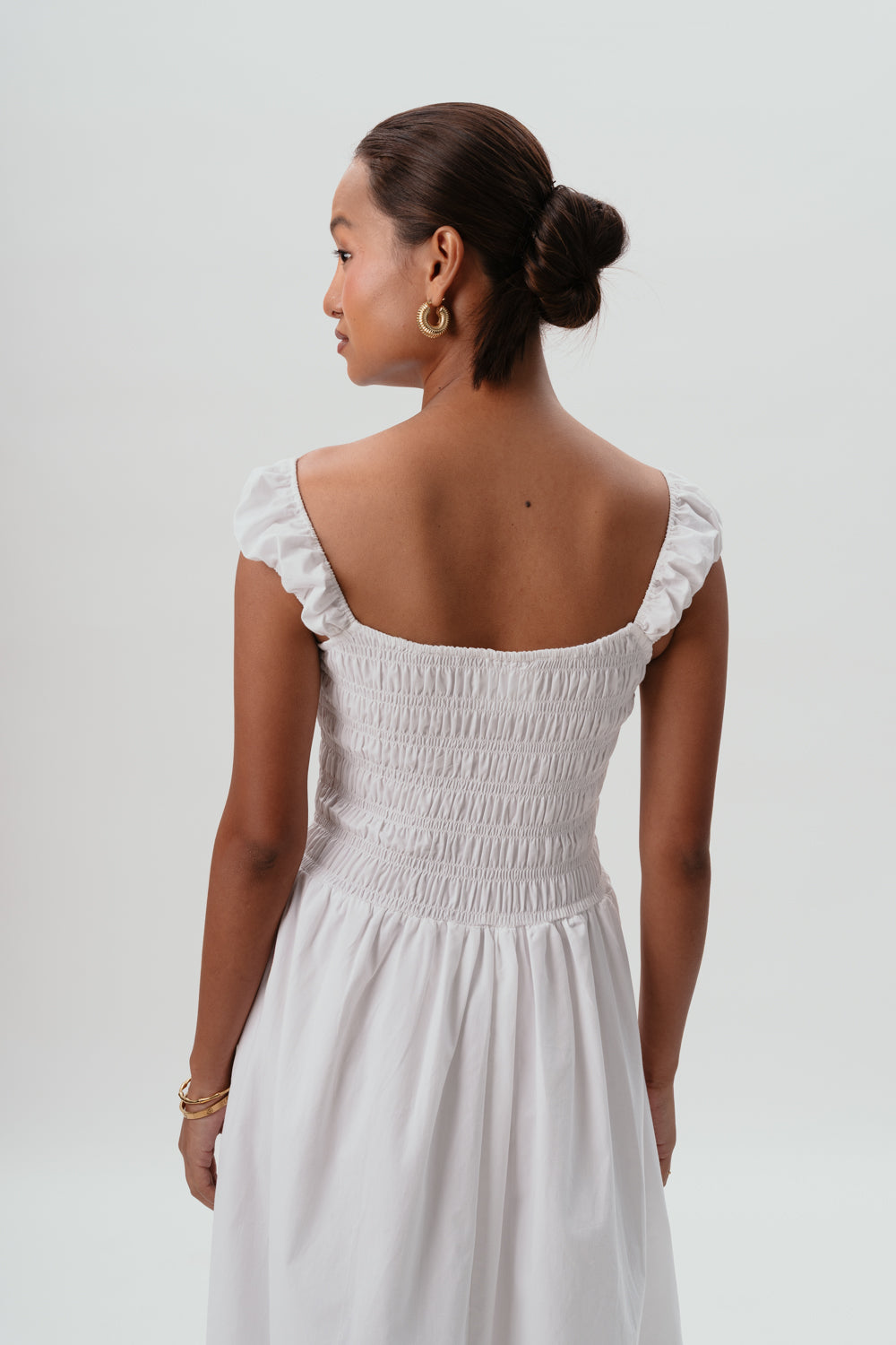 White Maxi Dress | Cotton | Summer Dress | Smocked Detailing