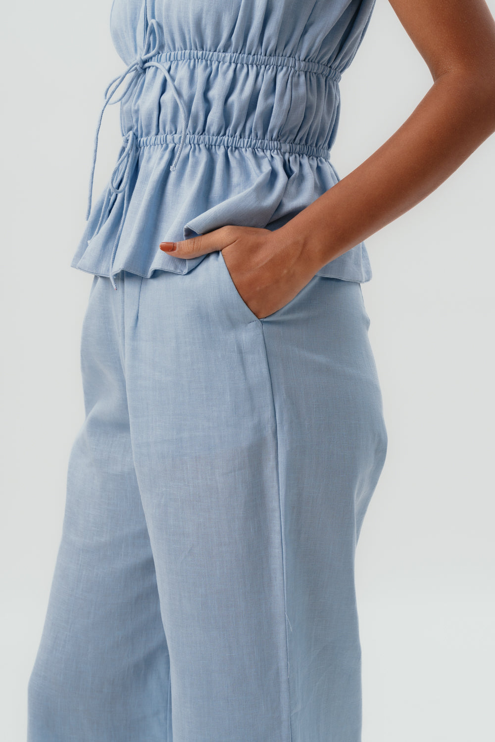 Blue Linen Pants | Summer Essentials