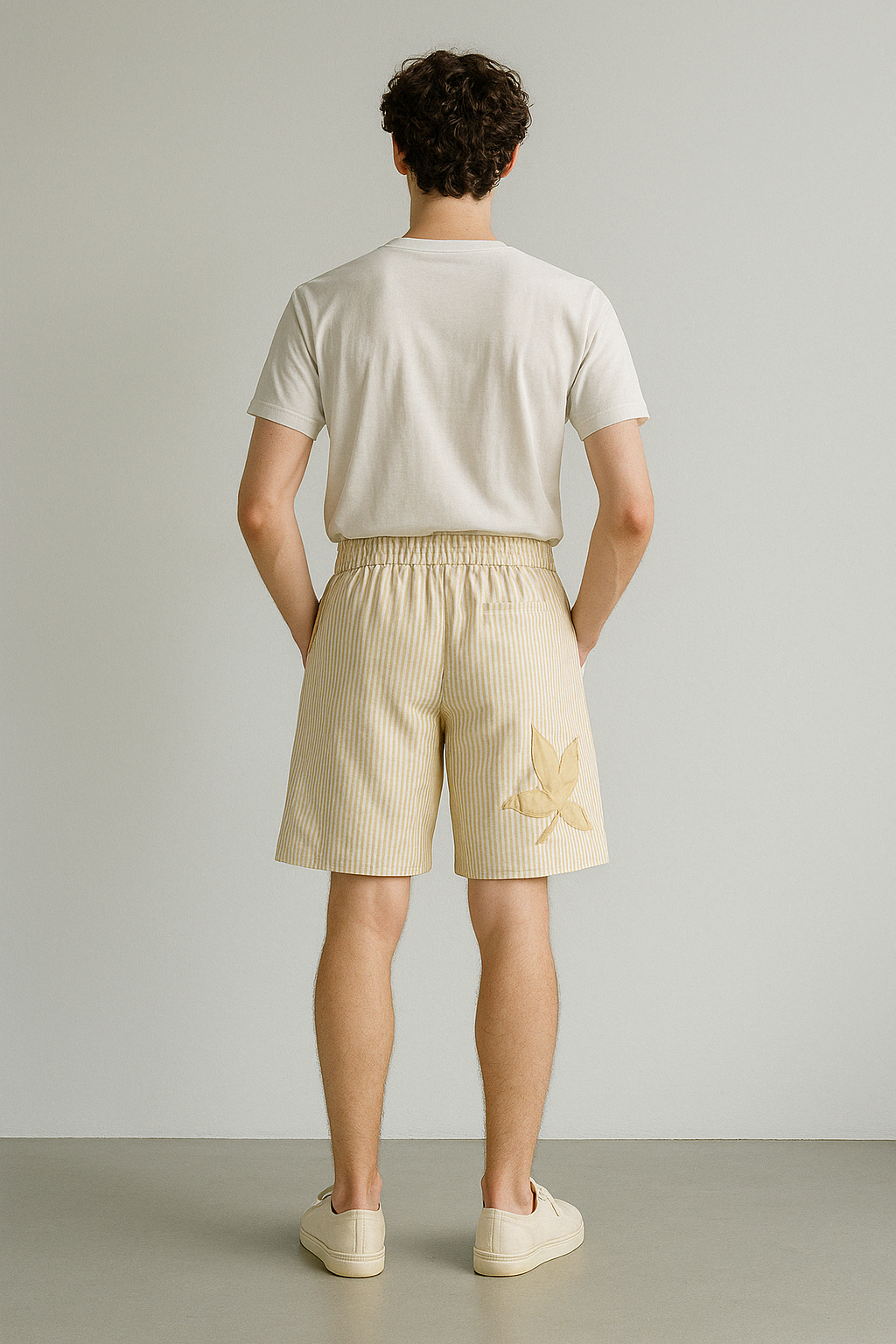 Beige Cotton Bermuda Shorts