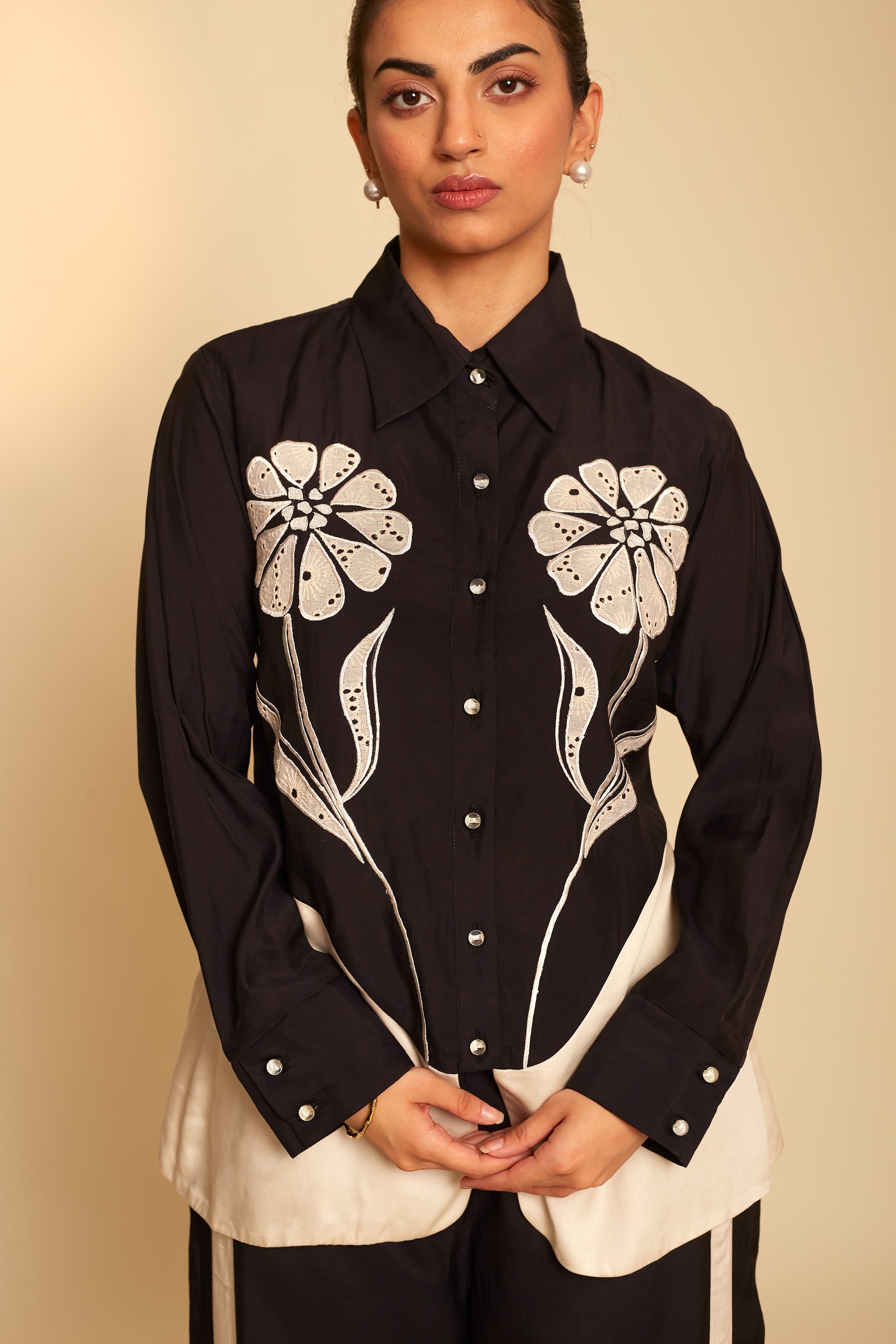Black floral co-ord set