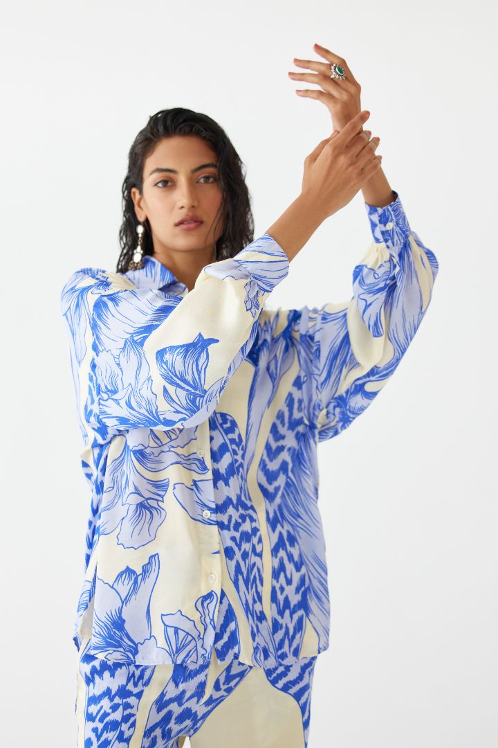 Blue Aphrodite Co-ord Set - close
