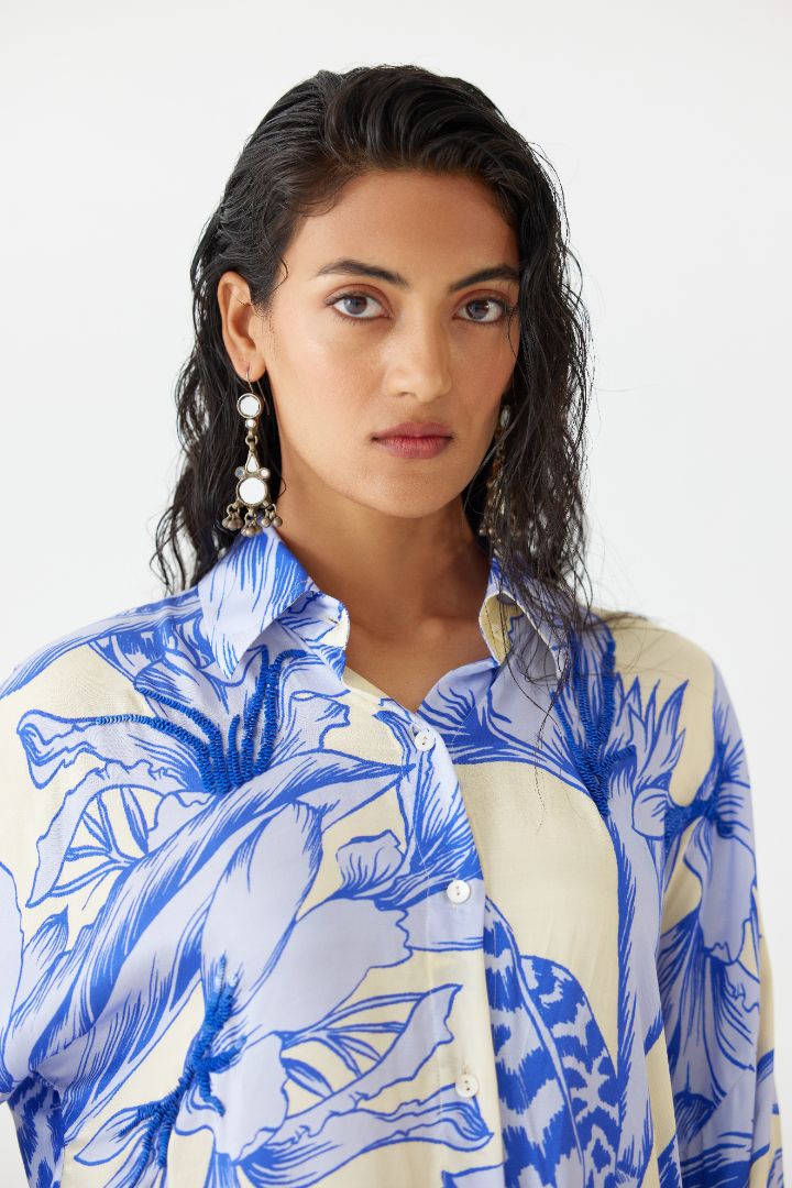 Blue Aphrodite Co-ord Set - close up