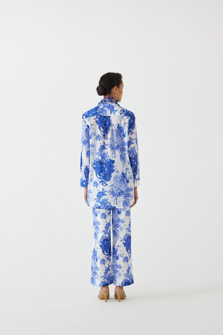 Blue Chintz Shirt and Pants Set back
