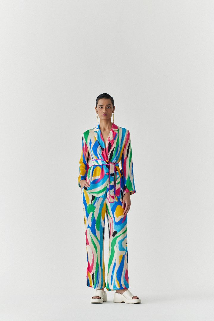 Brushstrokes blazer set front 