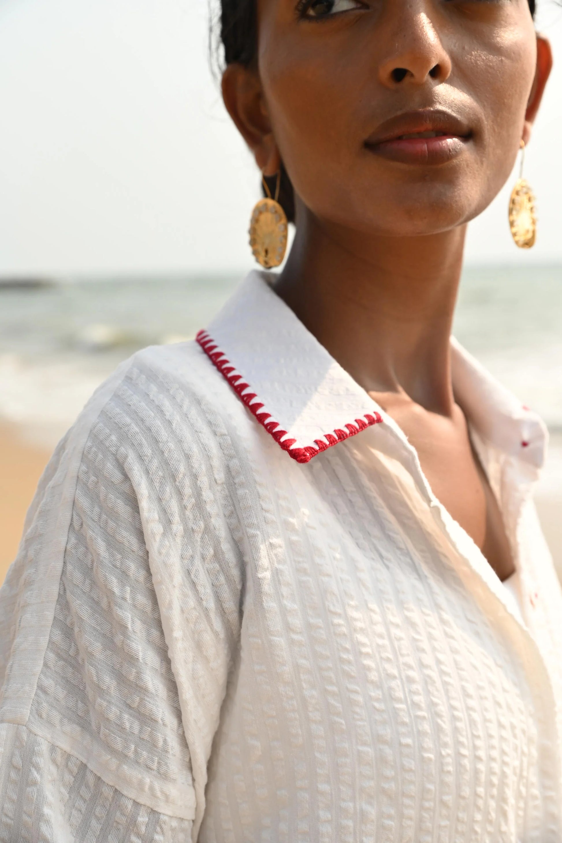 Red Cotton Shirt | Oversized | Breezy