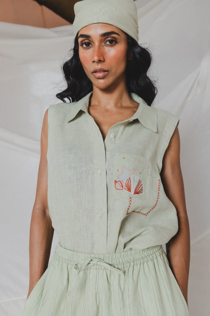 Mint Green Pave Elasticated Pants