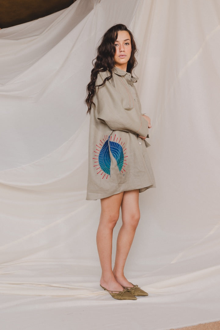 Sage Green Coco Side Patch Shirt