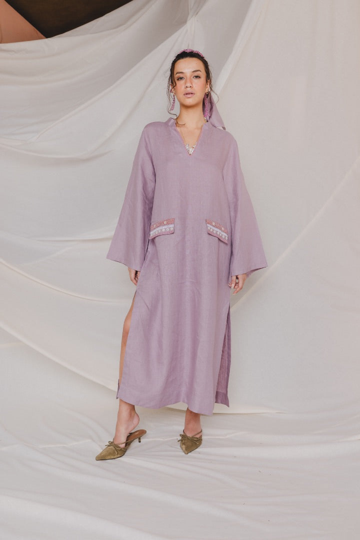 Linen Embroidered Kaftan