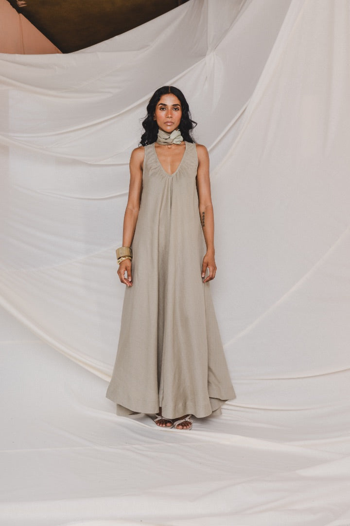 Sage Green Flora Maxi Dress