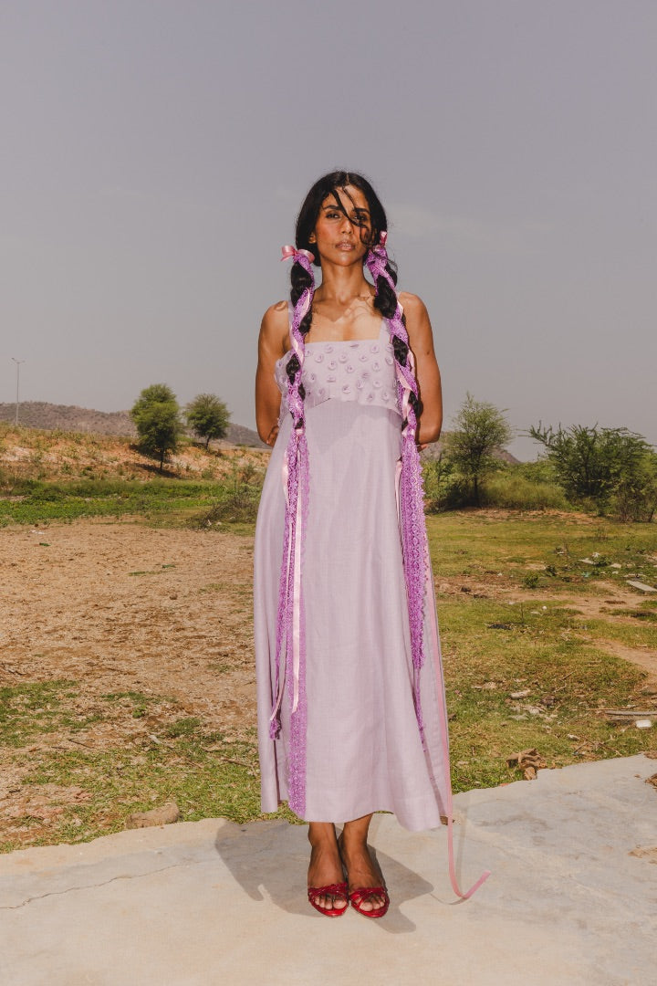 Textured Maxi Dress | Linen | Summer | Lilac