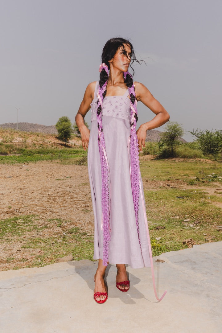 Textured Maxi Dress | Linen | Summer | Lilac