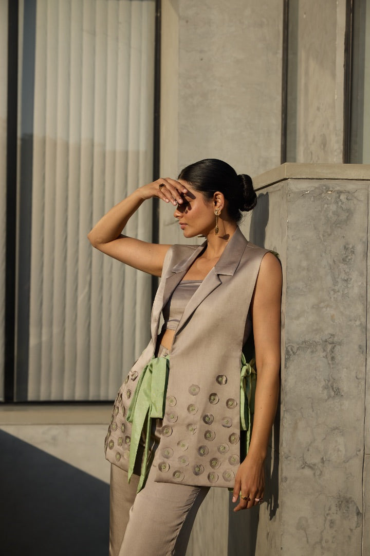 Silver Ava Wrap-Around Jacket