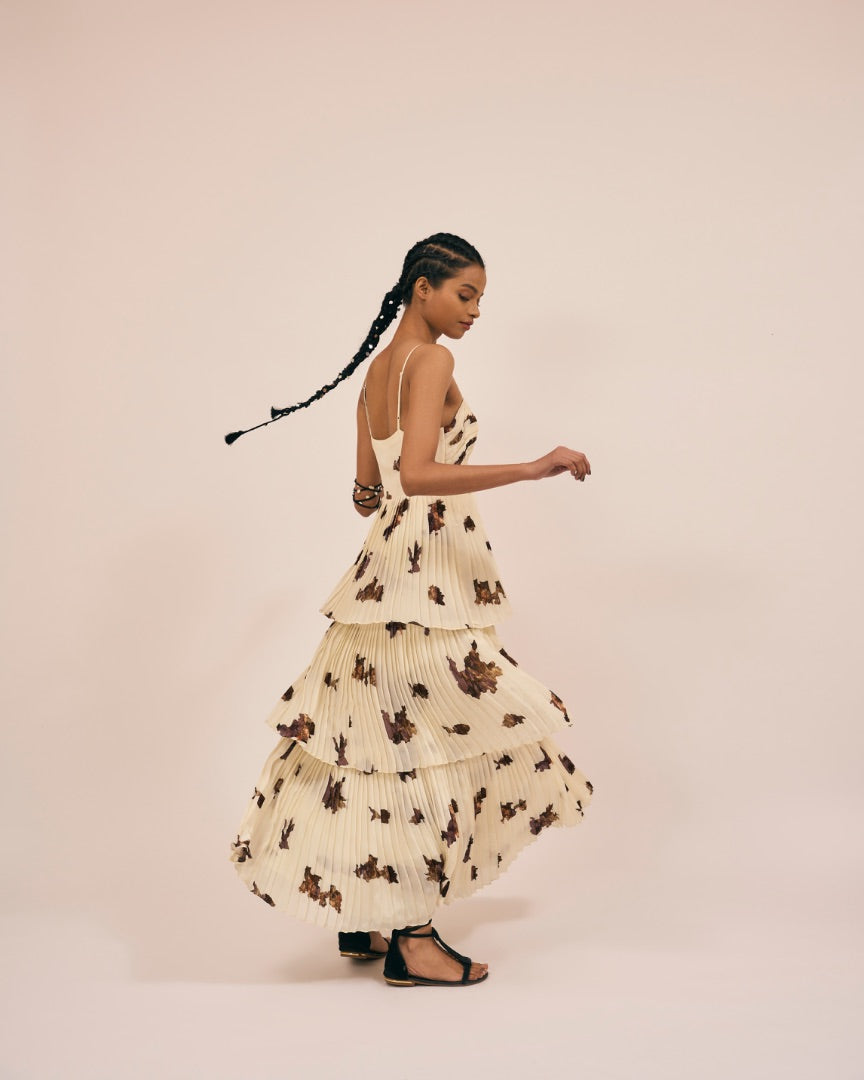 beige brunch dress | silk dress \ strappy