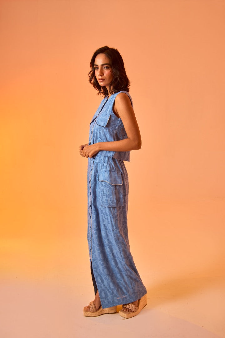 Blue Azora Skirt Set