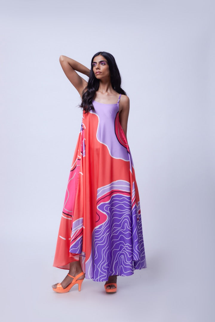 digital print | maxi Dress | satin | summer dress 