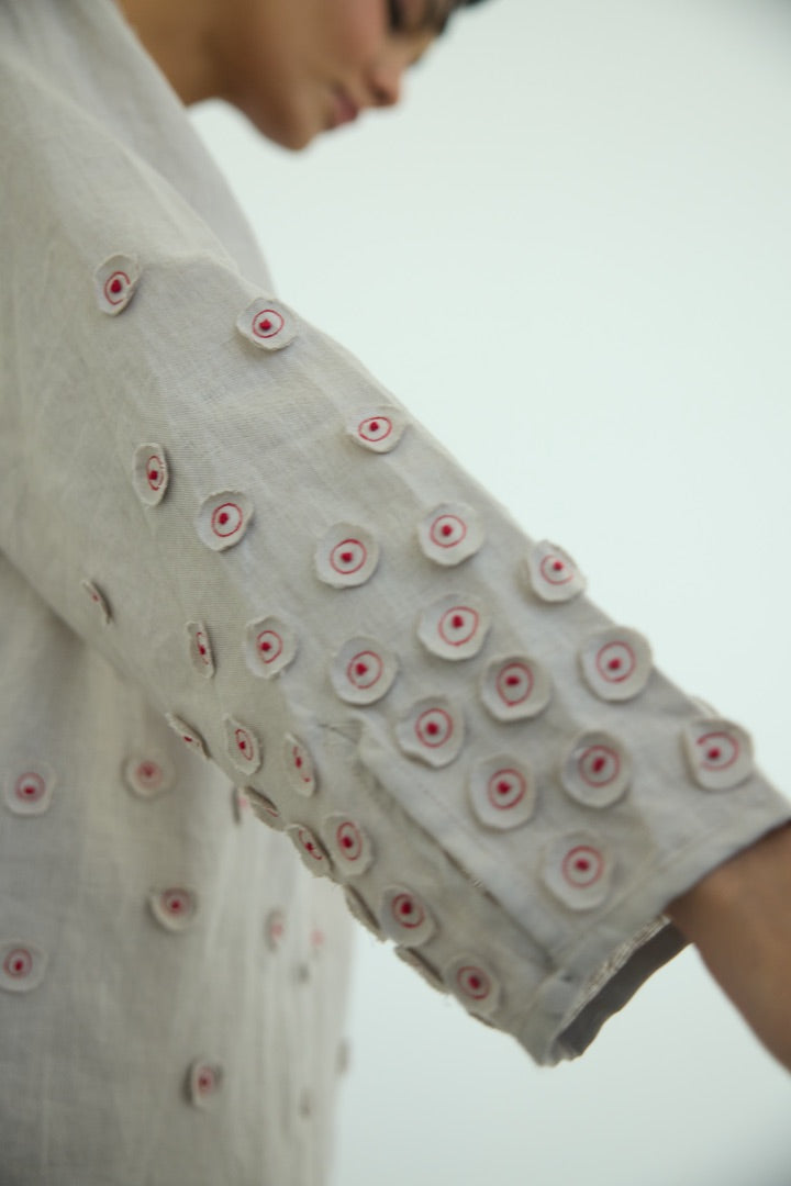 Beige Bianca French Knot Shirt