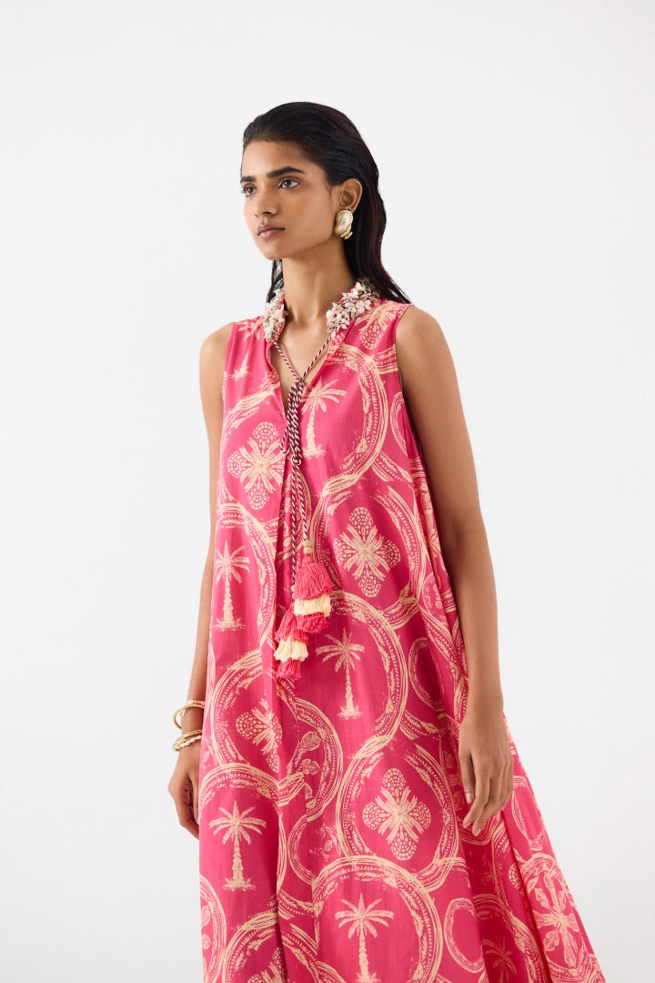 Areca Palm A-line Dress | pink | summer | spring | resort | travel