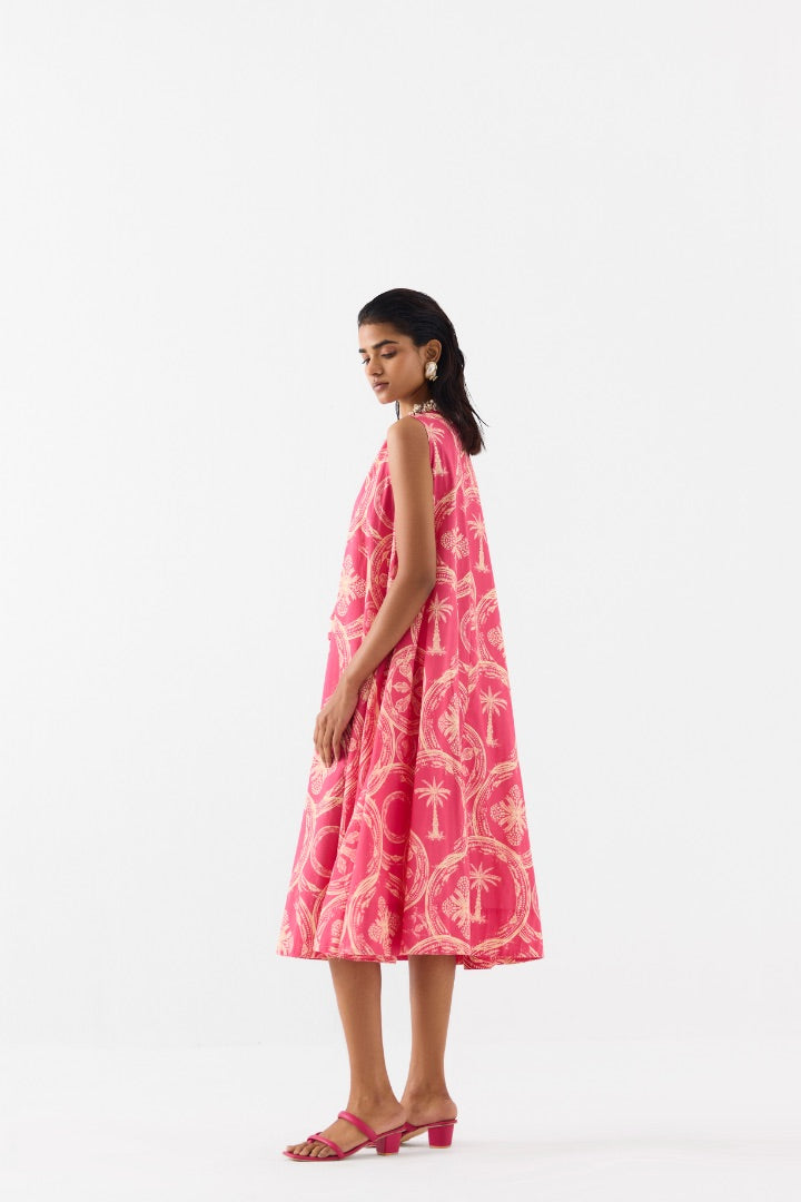 Areca Palm A-line Dress | pink | summer | spring | resort | travel
