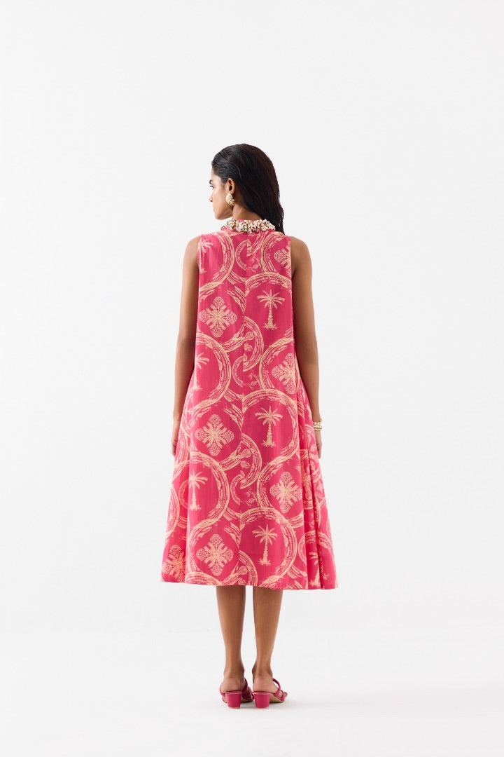 Areca Palm A-line Dress | pink | summer | spring | resort | travel
