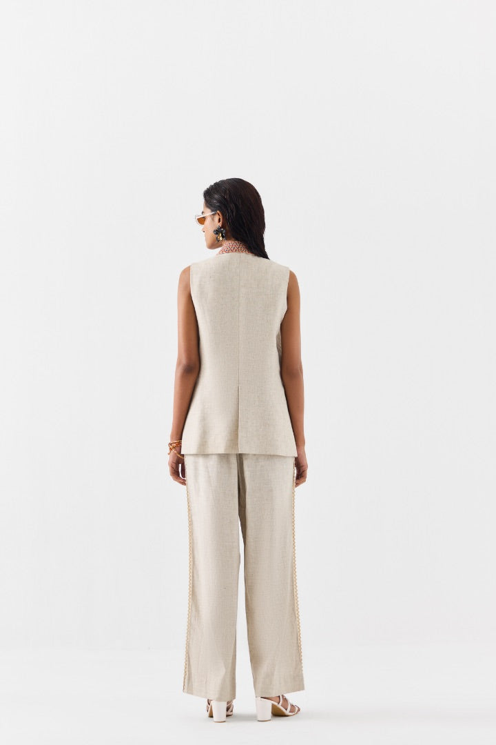 Beige Blazer And Pants Coord Set | Linen | Summer | Travel
