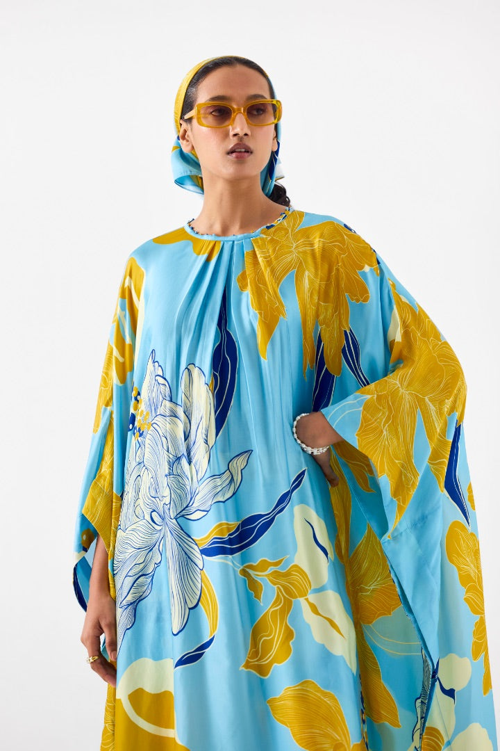 Blue Printed Kimono And Pants | Silk | Summer \ travel | resort 