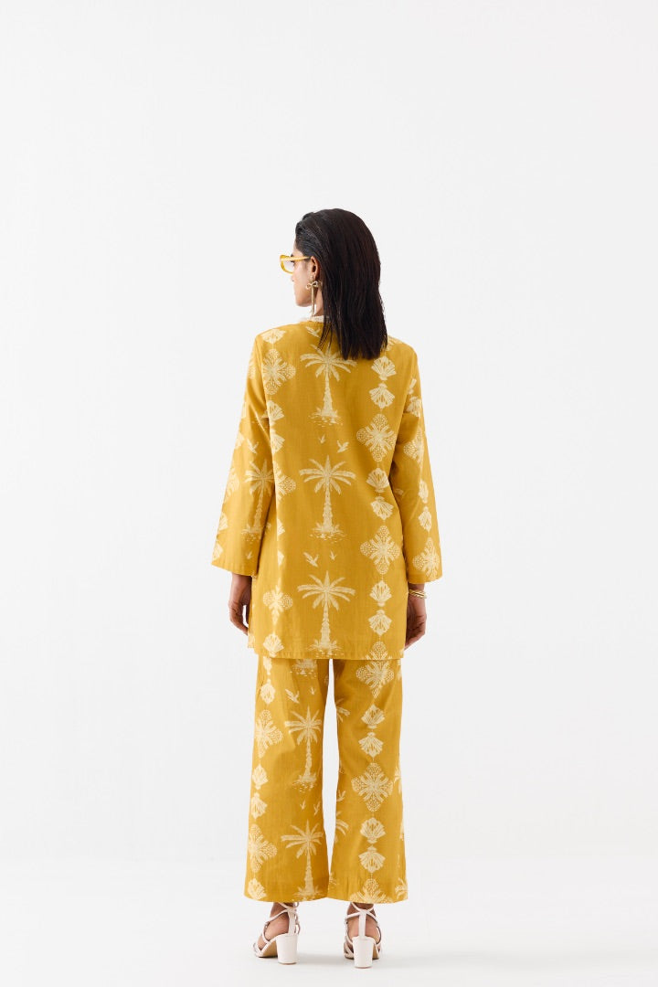 Yellow Short Kurta and Pants | modest | printed | cotton | summer